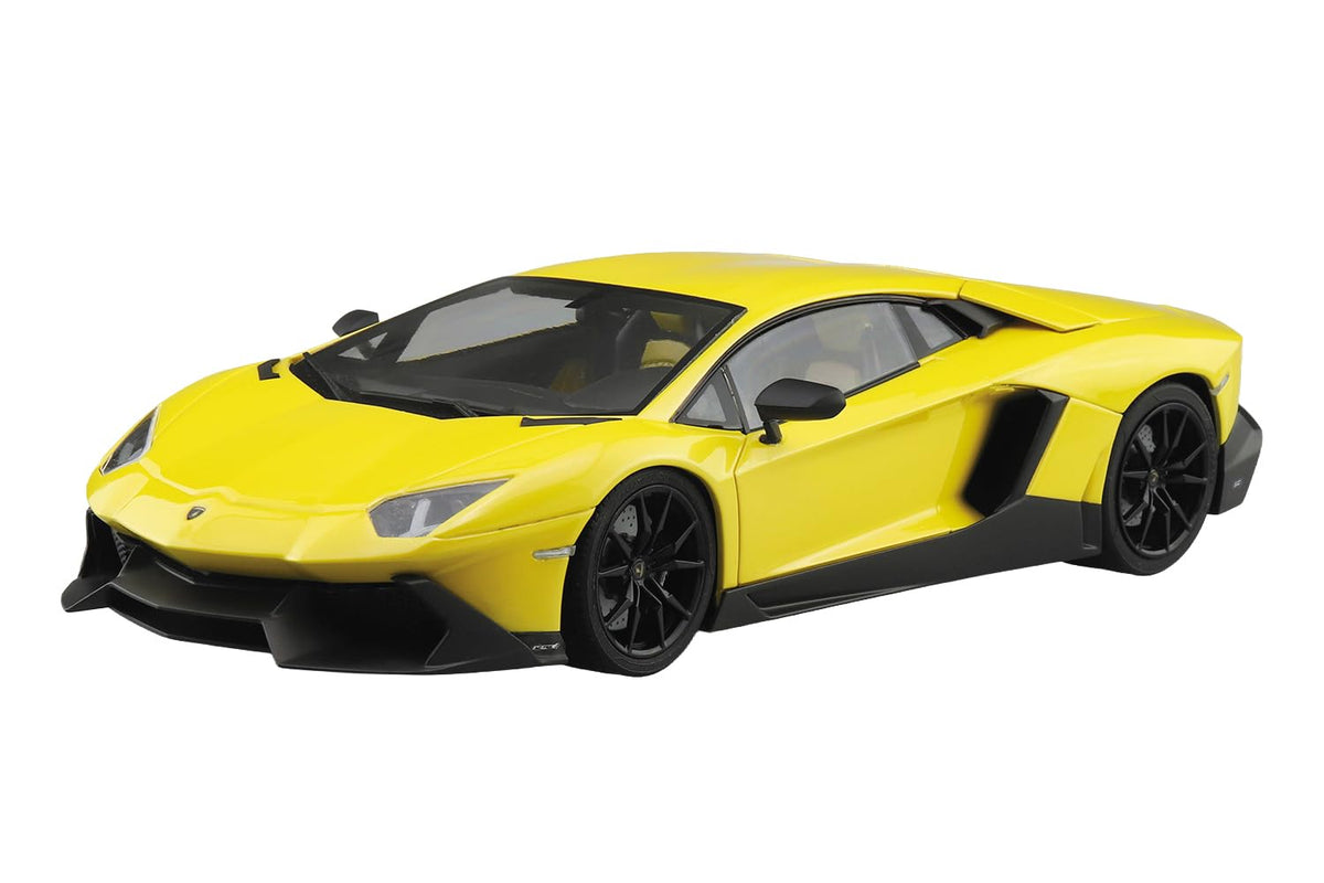 Aoshima Bunka Kyozai Aoshima The Super Car No.10 1/24 '13 Lamborghini Aventador 50° Anivasario Plastic Model