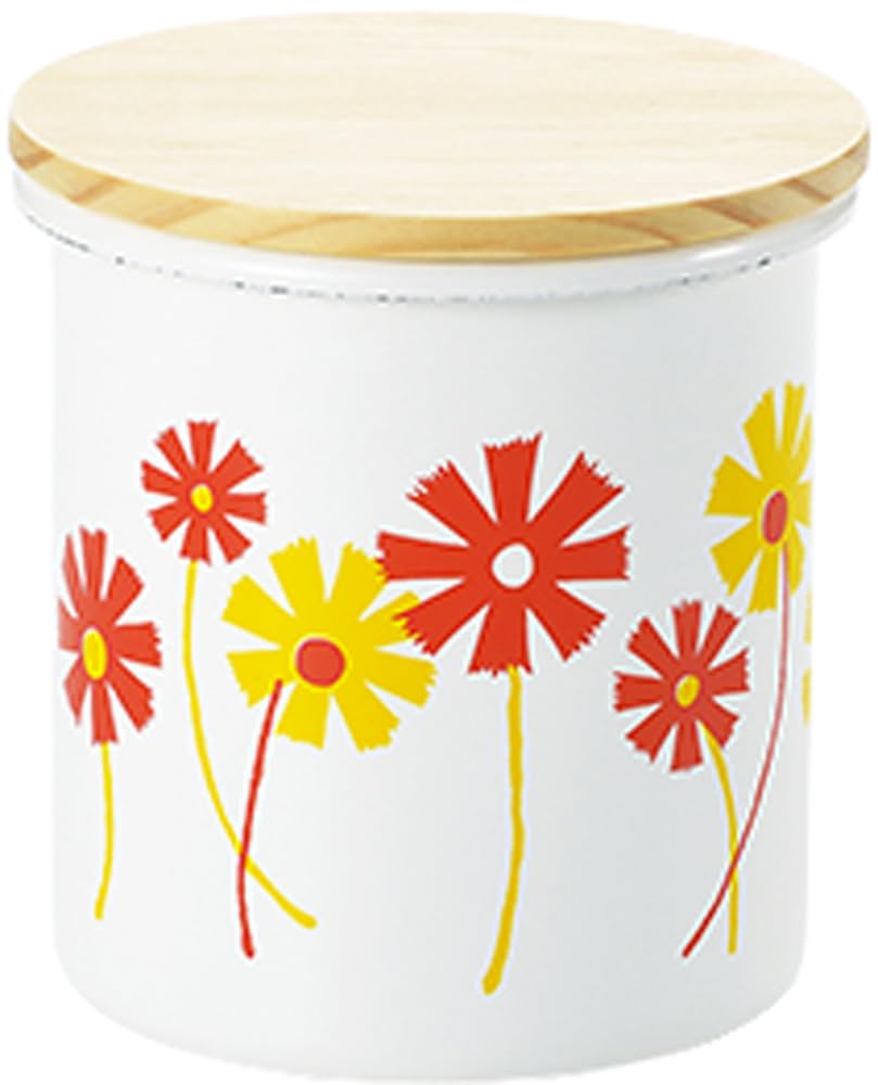 Tamahashi New ADR-55 Canister Storage Container, Enamel, 25.5 fl oz (750 ml), Made in Japan, Aderia Retro White, Zoomate