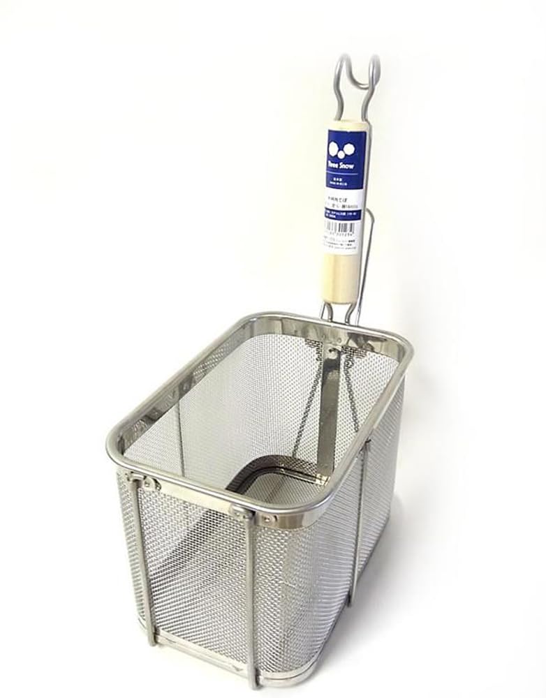 TS Stainless Steel Wooden Handle Square Udon Tebo Deep Type