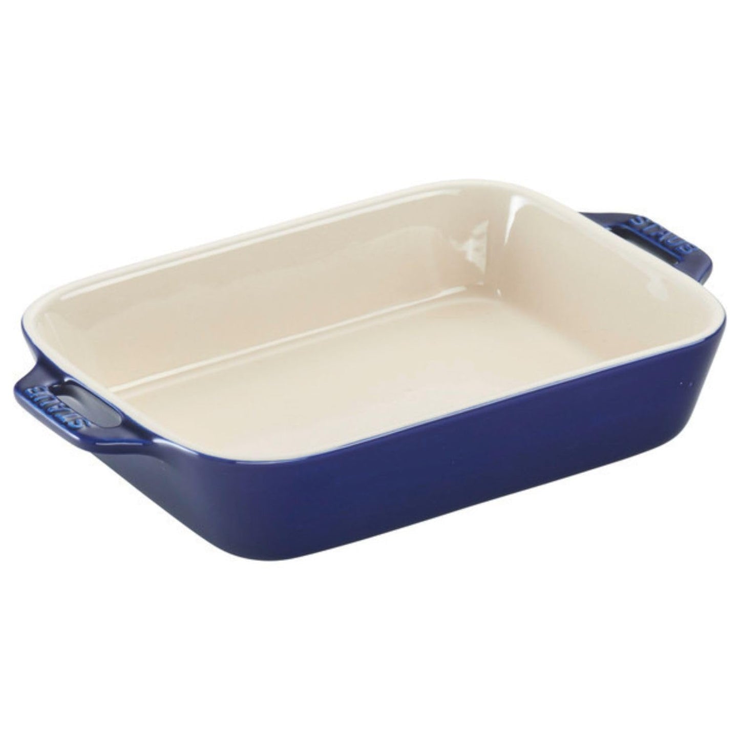 Staub Rectangular Dish, Grand Blue, 7.9 x 6.3 inches (20 x 16 cm), Ceramic Au Gratin Dish, Oven and Microwave Safe