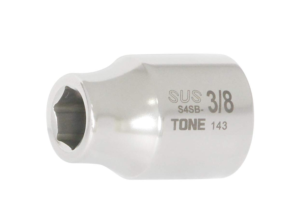 TONE Stainless Steel 1/2" Drive 6 Point SAE Size Socket (S4SB-12)