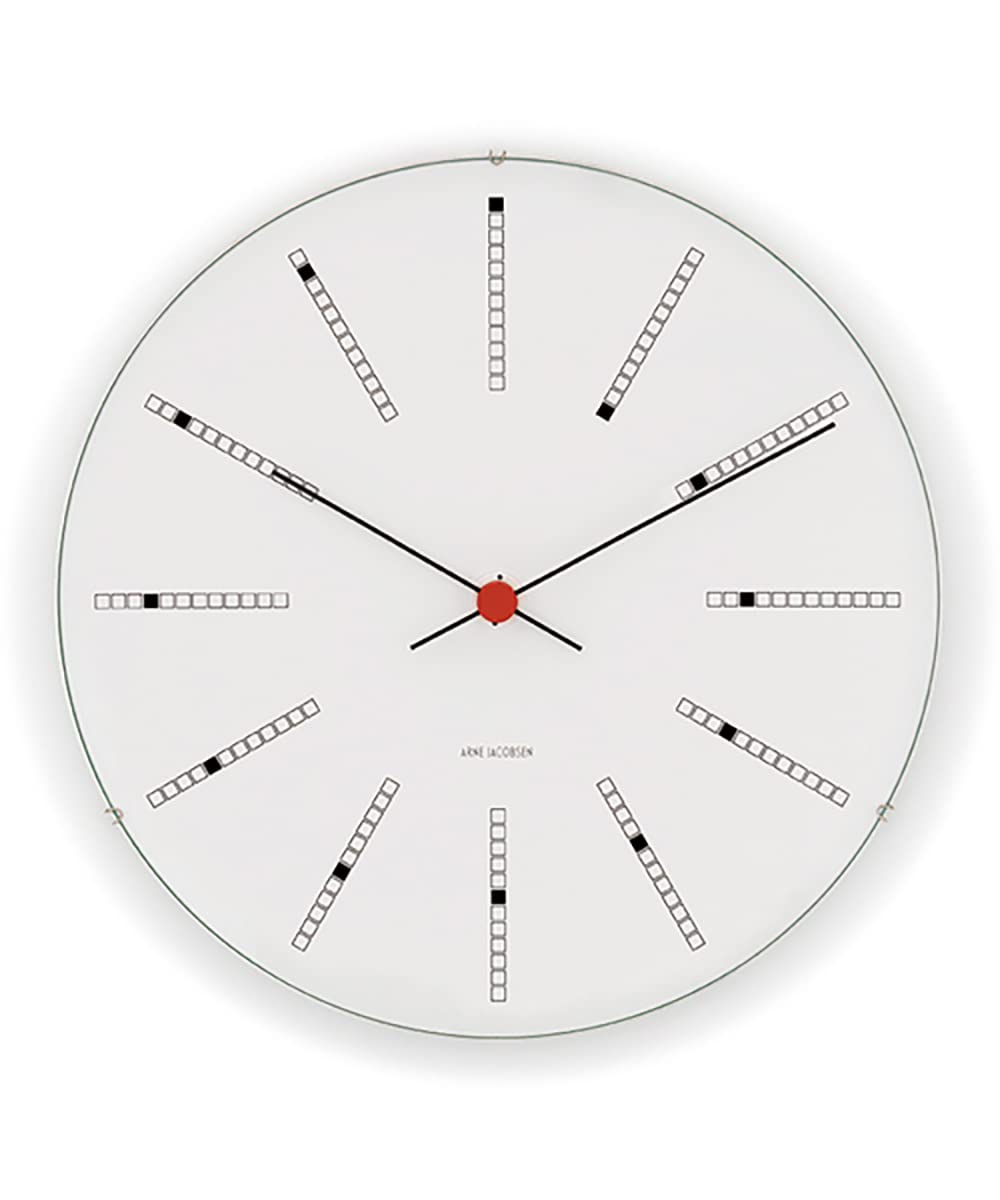 Arne Jacobsen Bankers Wall Clock 43640 11.4 inches (29 cm), White, 29cm, Bankers Wall Clock