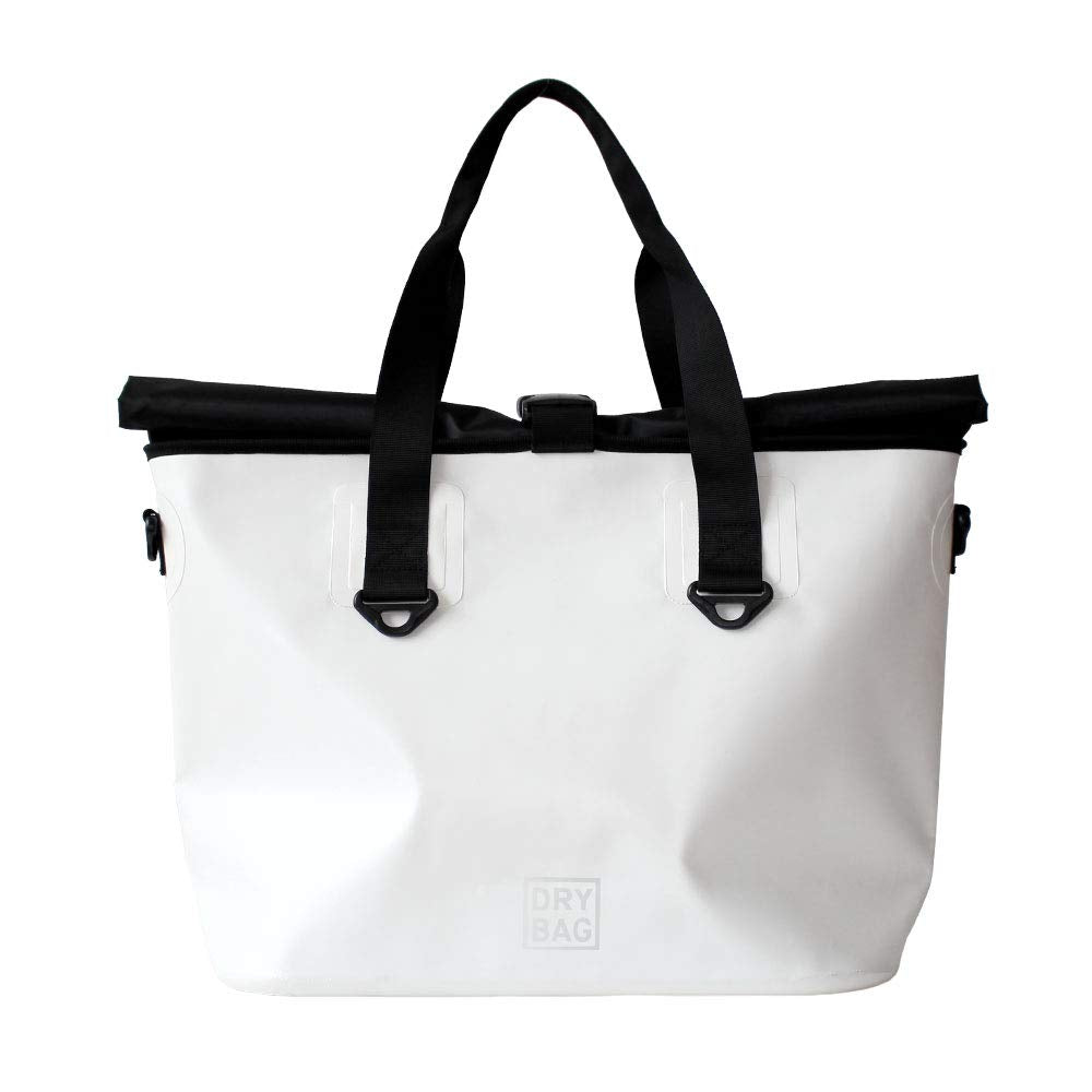 Oultec Dry Bag, Waterproof Bag, Tote Bag, 3-Way, 6.5 gal (25 L), Waterproof, IPX4 Certified, Shoulder Strap Included - white