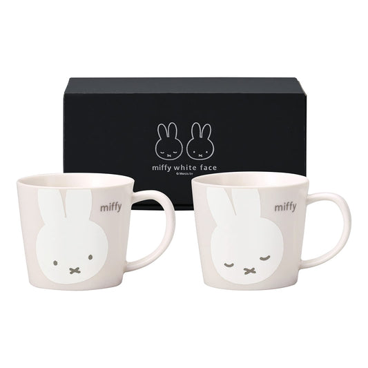 Kaneshotouki 288750 Dick Bruna Miffy Pair Mug, Mug, Size M, Approx. 9.5 fl oz (280 ml), Set of 2, Miffy White Face, Made in Japan