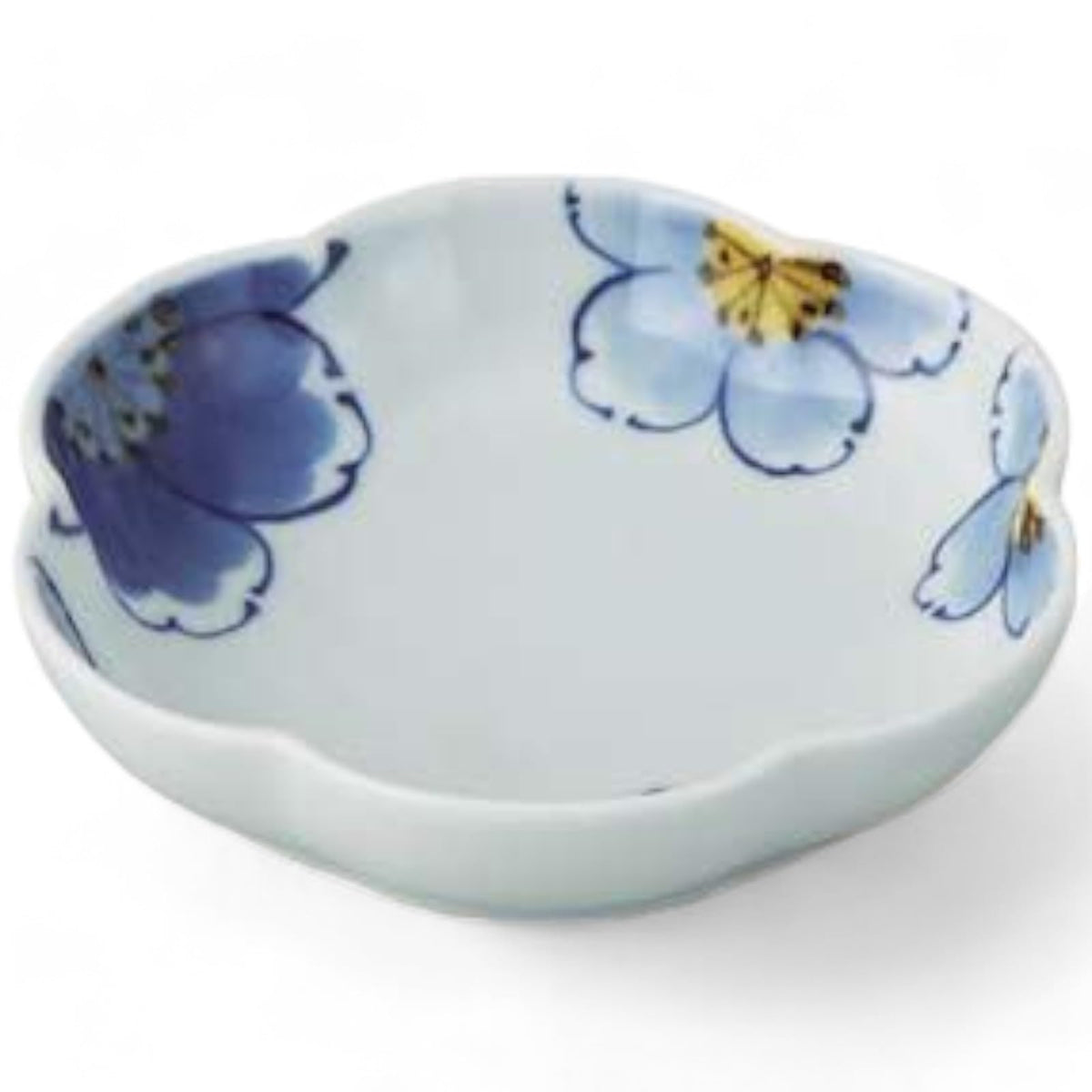 匠美風(Sho Bifu) Takumikaze Arita Pottery 4.3 inches (11 cm) Serving Plate, Dyed Flower Cage Ring, Small Plate, Made in Japan