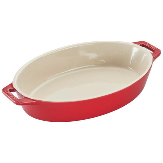 staub Dish 40508-606 Oval Dish, Cherry 9.1 inches (23 cm), Ceramic Au Gratin Dish, Oven Safe and Microwave Safe