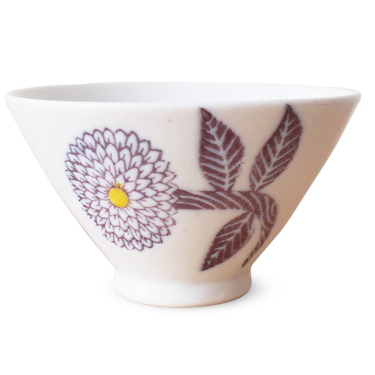 J-kitchens Isayama Kiln Rice Bowl, 4.3 inches (11 cm), Hasami Yaki, Made in Japan, Dahlia, Purple