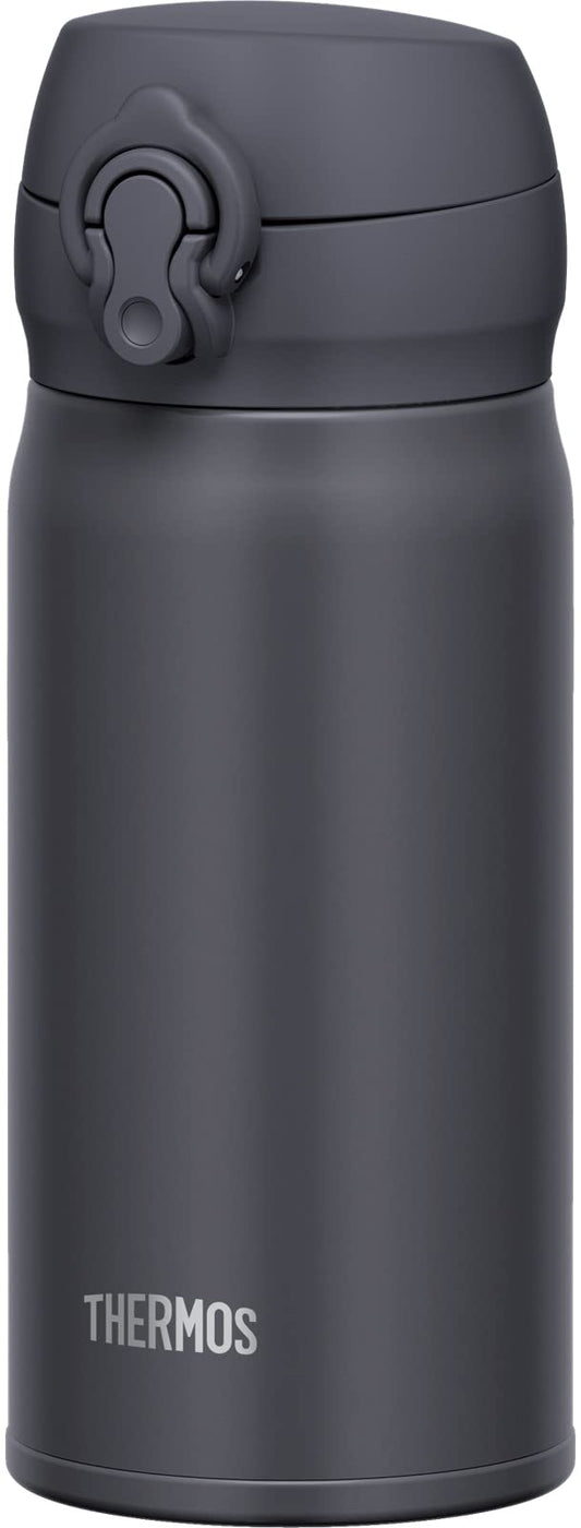Thermos JNL-356 SMB Vacuum Insulated Portable Mug, 11.8 fl oz (350 ml), Smoke Black, Easy to Clean and Easy to Clean, Lightweight Type, One-Touch Opening, Stainless Steel Bottle, Hot and Cold