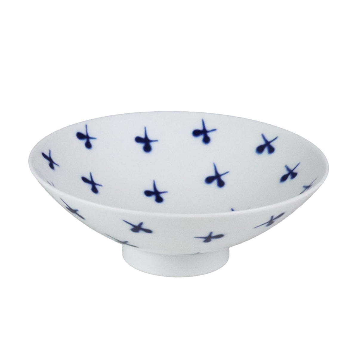 Hakusan Toki Flat Tea Wan, Blue, Approx. 5.9 x 2.1 inches (15 x 5.3 cm), ST-16, Masahiro Mori Design, Hasami Ware, Made in Japan