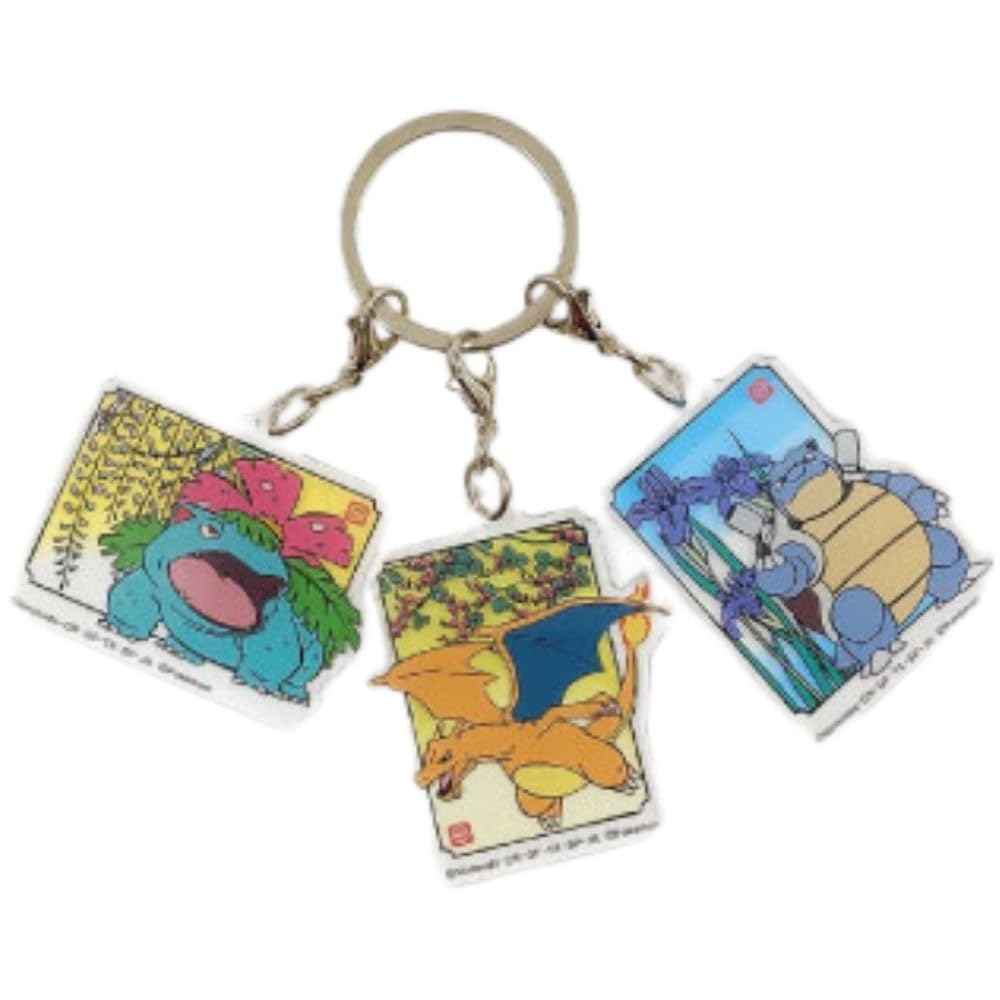 マリモクラフト(Marimocraft) Marimo Craft PKM-908 Pokémon Japanese Pattern 3 Row Acrylic Key Holder, Bulbasaur Charizard, Approx. W 1.7 x H 1.9 inches (44.7 x 47.7 mm)