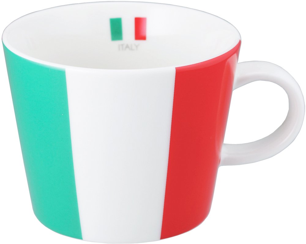 Gekjinsha Sugar Land 10956-8 Mug, Flag Pattern, Italy, 12.8 fl oz (380 cc), Made in Japan, Microwave and Dishwasher Safe