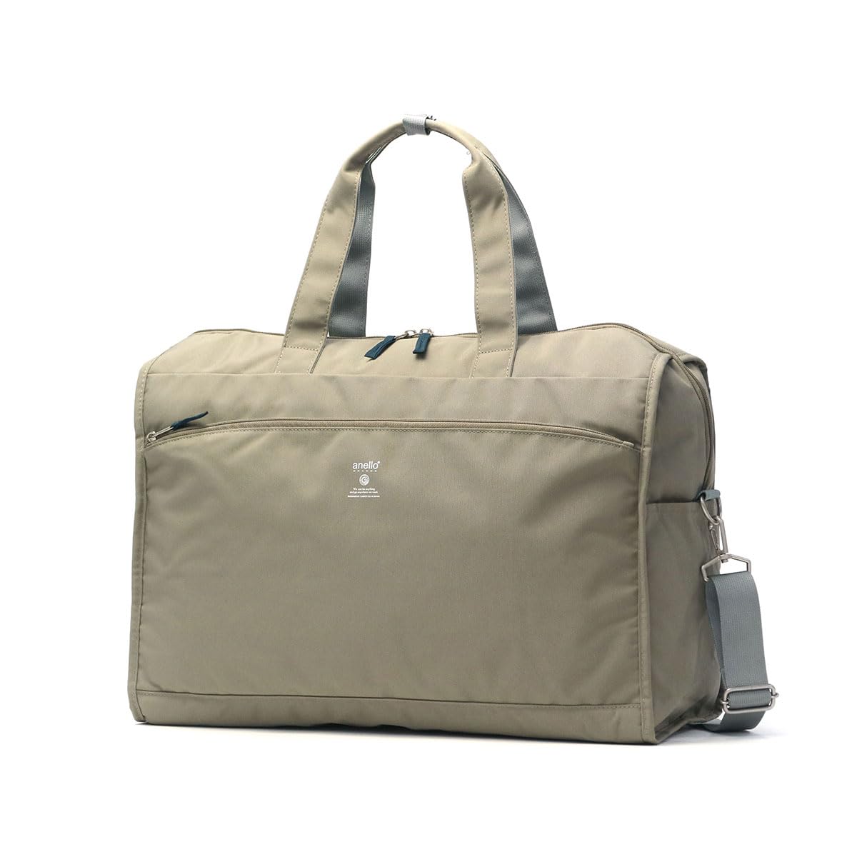 Anello Grande GTM0178Z 2-Way Boston Bag, A3, Water Repellent, Lightweight, Multi-Storage, 2-Way Cabin, grey beige