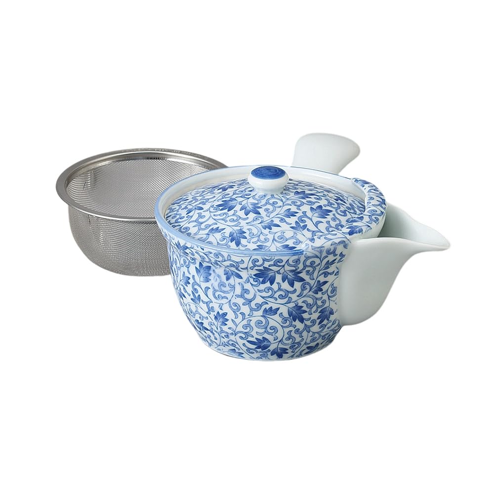 Ale-net Teapot Pot (Stainless Steel Tea Infuser), 8.5 fl oz (250 cc), Arita Ware, Flower Arabesque, Basket Net, Marby Teapot, Porcelain, Made in Japan