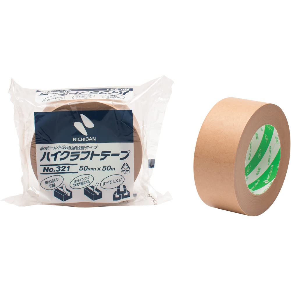 Nichiban 321-50 High Craft Tape No. 321, 2.0 inches x 164.0 ft (50 mm x 50 m), Ocher