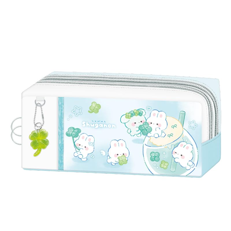 Camio Japan 232020 Pencil Case, Twin Zipper Pencil Case, Clover
