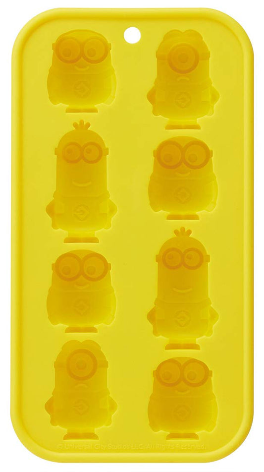 Skater SLT2 Silicone Ice Tray, Minion, Width 4.5 x Depth 8.5 x Height 0.9 inches (11.5 x 21.5 x 2.3 cm), 8 Pieces