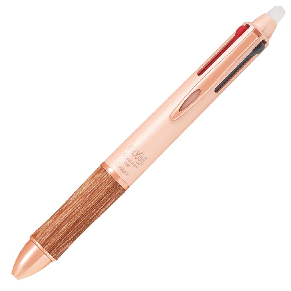 Pilot LKFB3SEF, Coral Pink CP Composite Writing Instrument (Ballpoint Pen 0.5mm, Black, Red, Blue, Green) Frixion Ball 4 05 Wood