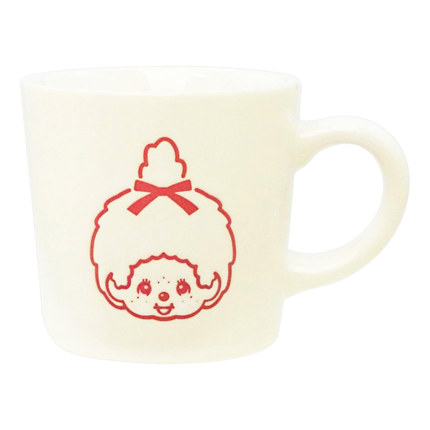 金正陶器(Kaneshotouki) Monchhichi 712108 Water Repellent Mug, Approx. Diameter 3.1 x 3.1 inches (8 x 8 cm), 9.2 fl oz (260 ml), Checked Tableware, Cup, Goods, Miscellaneous Goods, White, Made in Japan