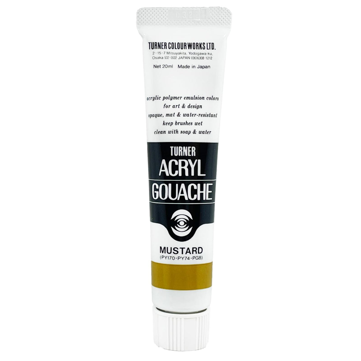 Turner Colour Works Acryl Gouache Artist Acrylic Paint - Single 20 ml Tube - Mustard