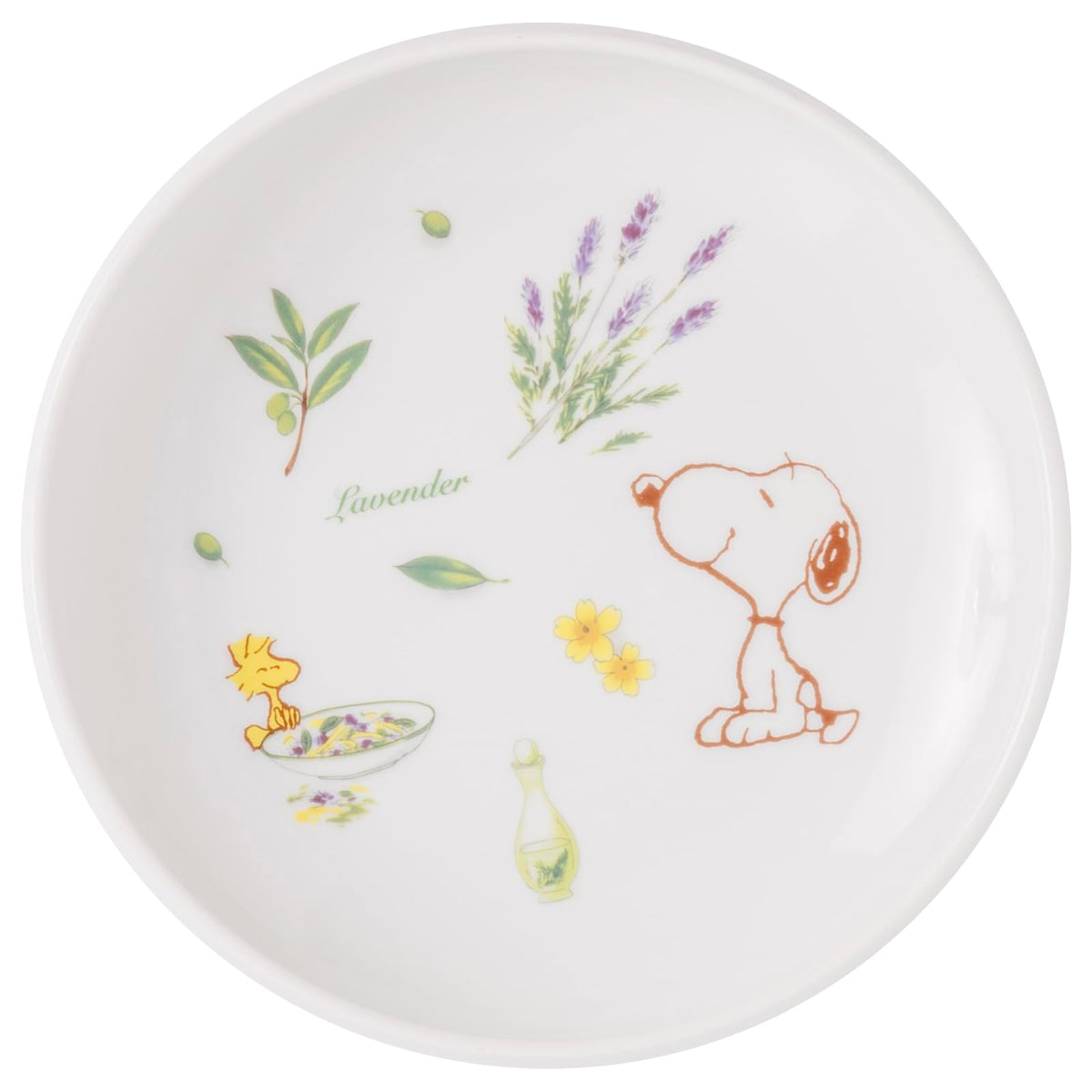 Peanuts Snoopy 888519 Herbal Forest SN Easy Scoop Lavender, Dinner Platter, Diameter Approx. 3.1 inches (19 cm) x Height Approx. 3.1 inches (8 cm), Microwave, Dishwasher Safe, Made in Japan