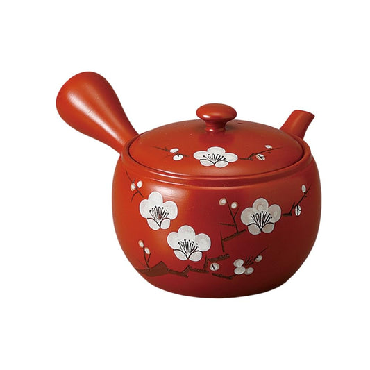 Ale-net Teapot Pot, 7.5 x 5.9 x 3.5 inches (19 x 15 x 9 cm), 17.8 fl oz (520 cc), Shudai No. 3 White Plum Teapot (Refreshing Net), Ceramic (Earth), Tokoname Ware, Made in Japan