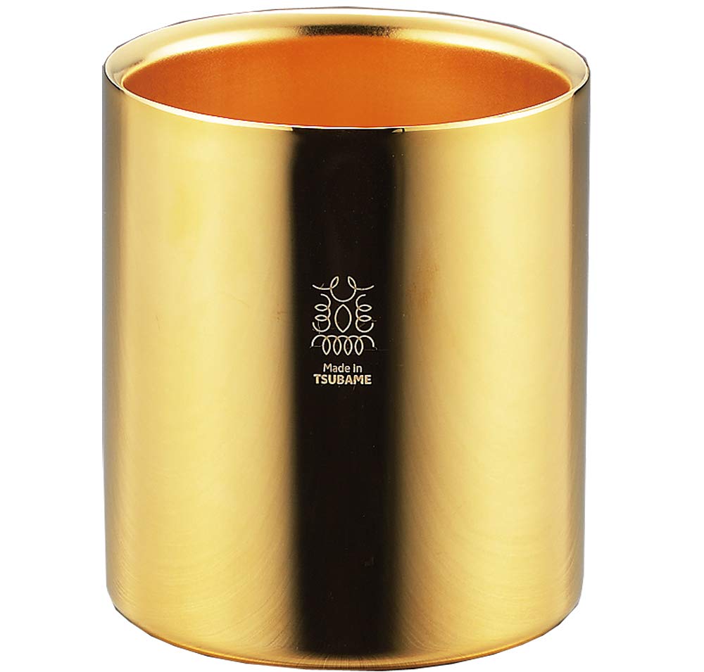Tamahashi TM-042 Tumbler, Gold, 24 Gold Plated, 8.5 fl oz (250 ml), 18-8 Stainless Steel, W Structure