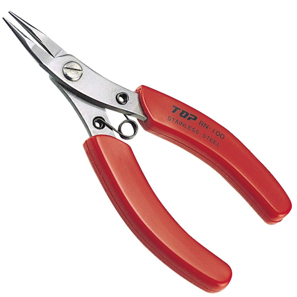 TOP Round Nose Pliers Precision Heavy Duty Japanese Stainless Steel, Spring Loaded Long Nose Pliers Tool 5", Made in JAPAN
