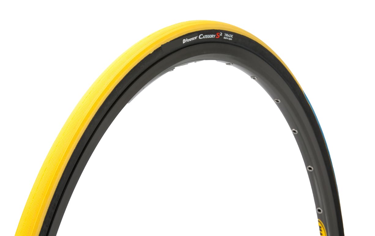 Panaracer Clincher Tires [700 x 23C] Category S2 F723-CATS-Y2 Yellow/Black Side (for Road Bikes, Cross Bikes, Commuting, Town Riding, Touring, Long Ride)