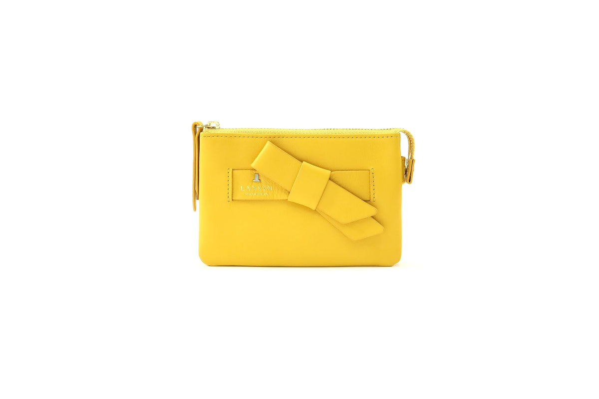 Lanvin Collection Women's Coin Card Case, Lapelis Purse, 65-6610, Black, yellow, ワンサイズ