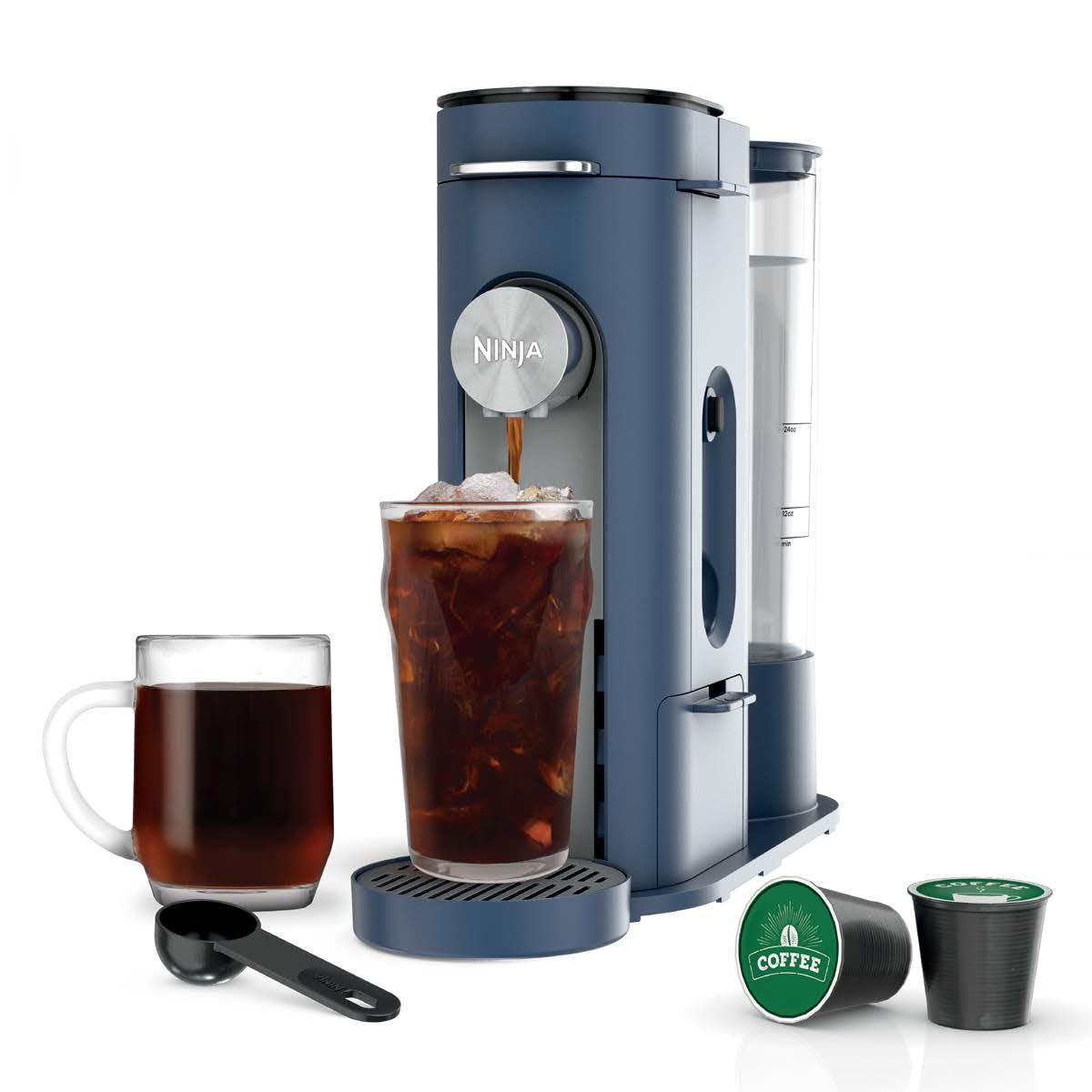 Ninja Pods & Grounds Iced Coffee Maker, K-Cup Pod Compatible, Navy, PB041NV