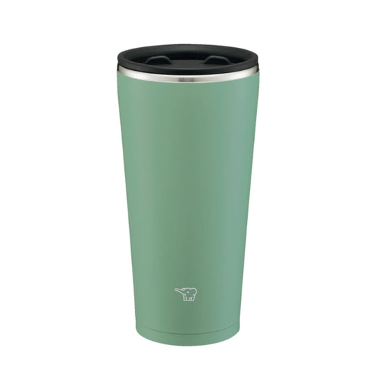 Zojirushi SX-FA45-GZ Stainless Steel Tumbler with Lid, Rotary Open and Close Lid, Heat Retention, Office Work, Home Time, 15.9 fl oz (450 ml), Ash Green