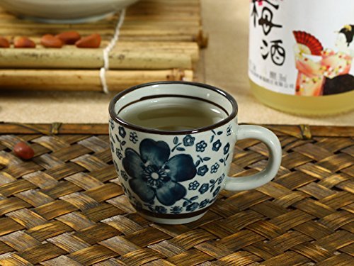 Nishida 120017 Espresso Coffee Cup, Blue Camellia, 2.5 fl oz (75 ml), Cup, Japanese Tableware