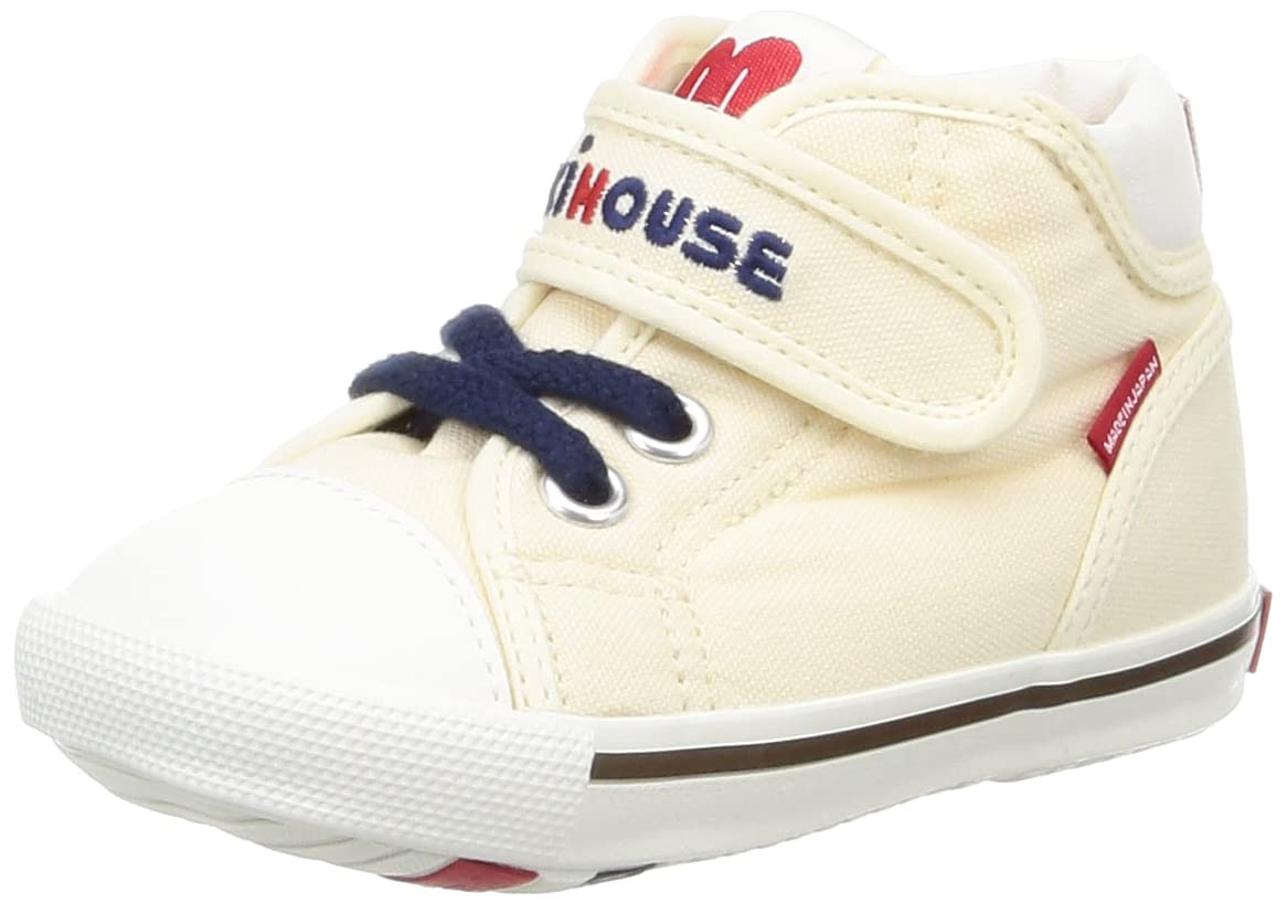 Miki House 10-9302-498 Baby Shoes, white, 15.0 cm