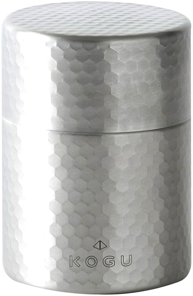 Shimomura Kihan 40620 Tea Canister, Made in Japan, Stainless Steel, Tea Leaves, 7.1 oz (200 g), Airtight with Inner Lid, Storage Container, Canister, Matte Finish, Hammered