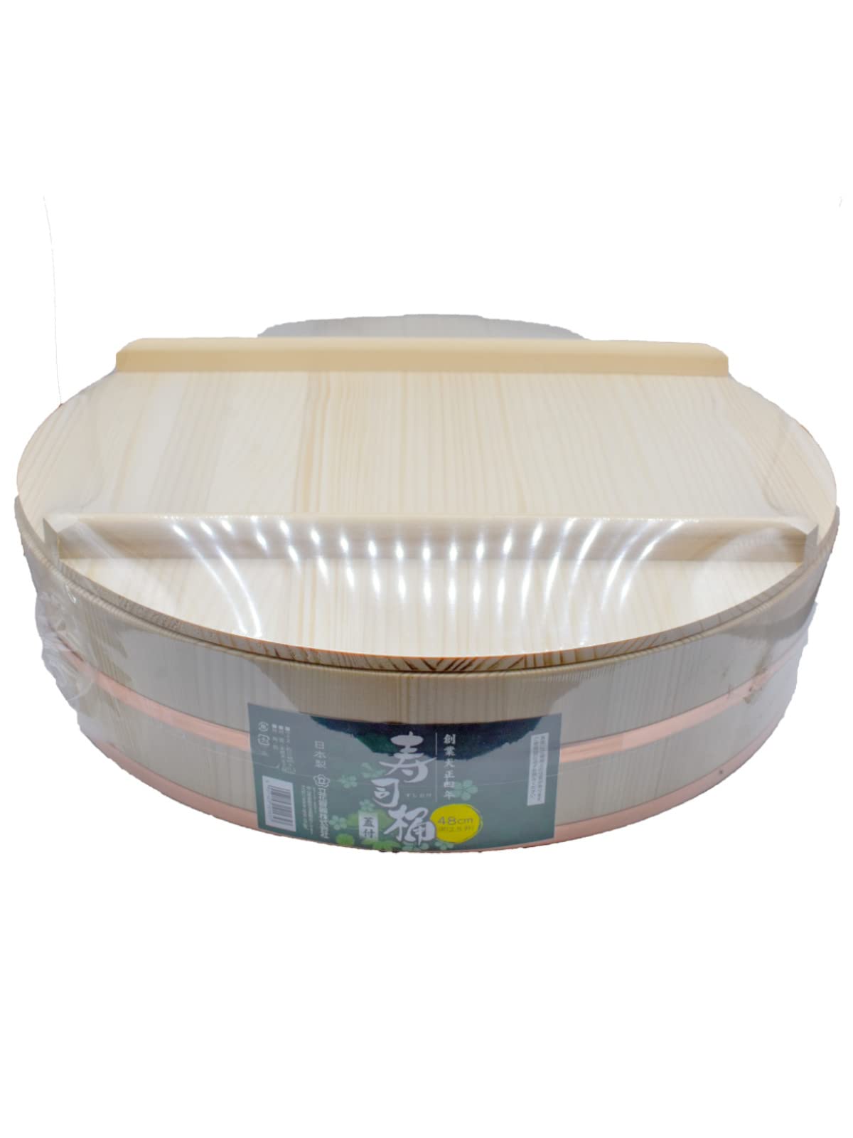 立花容器 Tachibana Container, Sushi Tub, Copper Taga, With Lid, Rice Stand, Made in Japan, Approx. 18.9 inches (48 cm), Approx. 2.5 sho, Natural