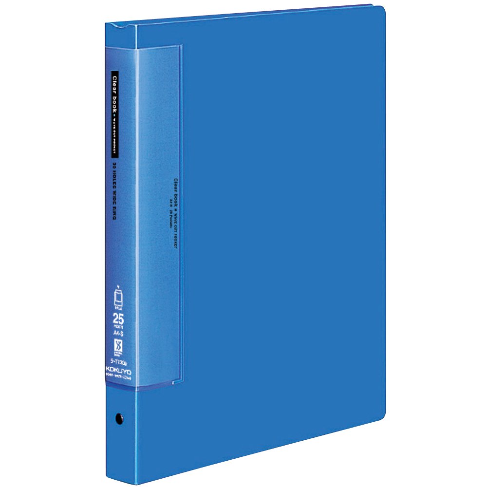 Kokuyo clear book wave cut Kawakami-shiki A4 portrait 25 sheets blue La -T730B