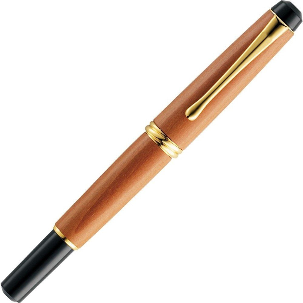 Kuretake DAY140-18 Brush Pen, Fountain Pen, Kurebamboo, Dream Galaxy, Natural Wood, Pear, Red