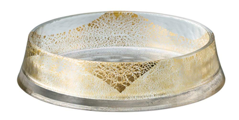 東洋佐々木ガラス Toyo Sasaki Glass Medium Plate, Gold Foil, Size: Approx. φ8.3 x 1.8 inches (21 x 4.5 cm), Diameter: Approx. 7.3 inches (18.6 cm)