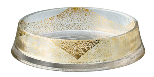東洋佐々木ガラス Toyo Sasaki Glass Medium Plate, Gold Foil, Size: Approx. φ8.3 x 1.8 inches (21 x 4.5 cm), Diameter: Approx. 7.3 inches (18.6 cm)
