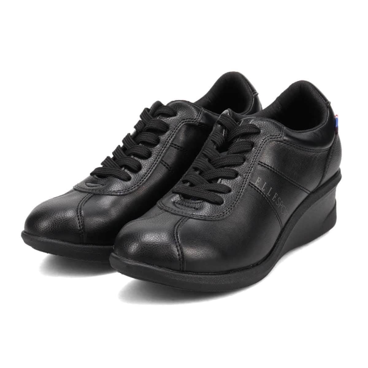 ELLE SPORT(エル スポーツ) Women's Wedge Sneakers, BLA, 22.5 cm