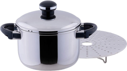 Miyazaki Seisakusho OJ-5D-A Objet Stew Pot, 7.1 inches (18 cm) & Steam Plate, Made in Japan, Induction Compatible