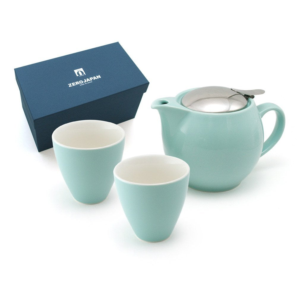 ZEROJAPAN Gift Set Universal Teapot for 3 People & Teacup Tall 2 Aquamist ZG-002 AM (japan import)