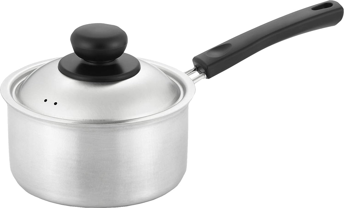 Yoshikawa Easy SJ3318 Single Handle Pot, 5.5 inches (14 cm), Gas Flame and Induction Compatible, Stainless Steel, Made in Japan, Silver