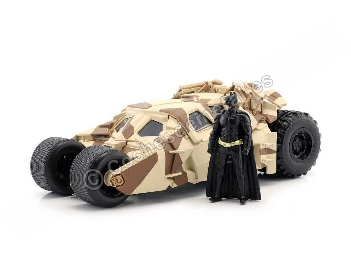 Jada Toys 1:24 2008 Dark Knight Camouflage Batmobile Die-cast Car with 2.75" Batman Figure, Toys for Kids and Adults