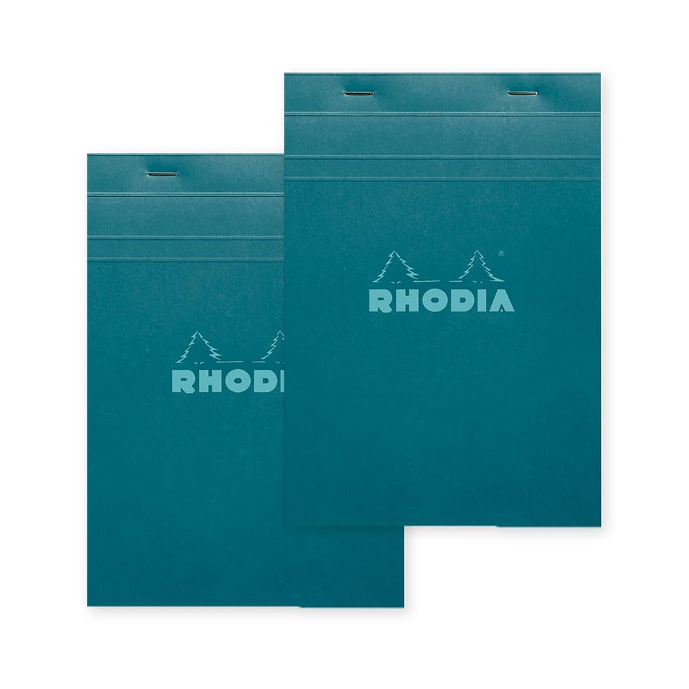 Rhodia cf16302 Notepad, Colors No. 16 (A5), 80 Sheets, 0.2 inch (5 mm) Ruled, Water Repellent Cover, Perforated, Turquoise