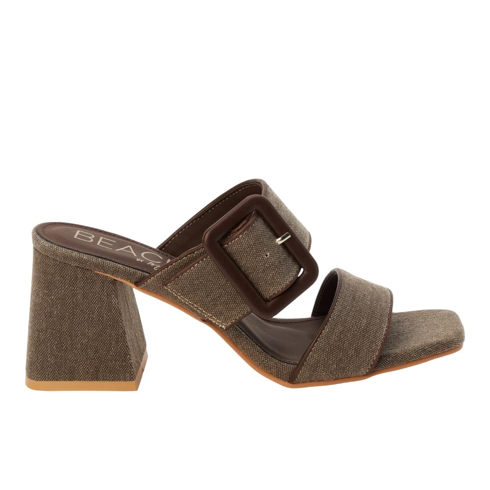 BEACH by Matisse Womens Lucy Block Casual Sandals Casual High Heel 3" & Up - Brown - Size 6 M