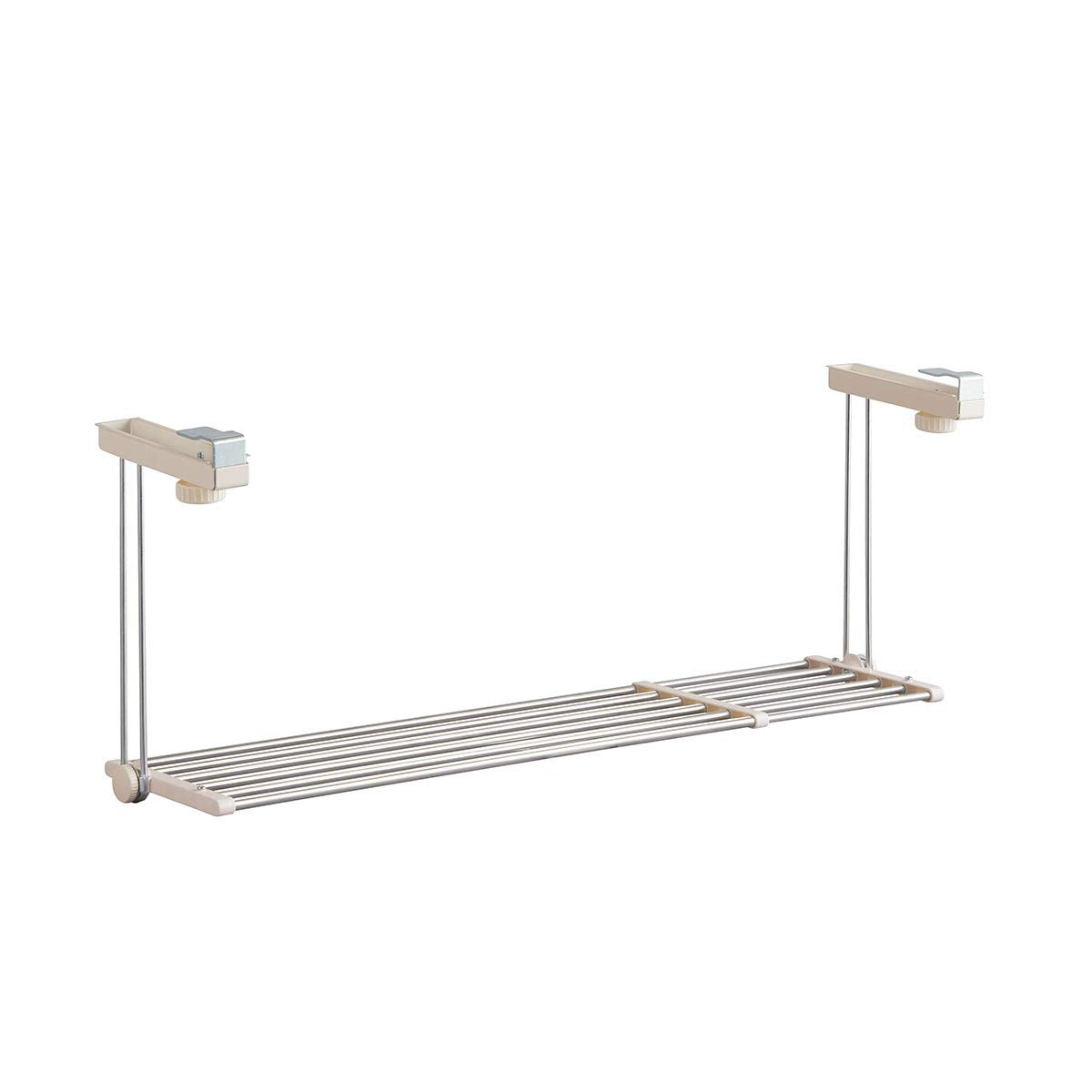 Bestco NY-1005 Stainless Steel Hanging Under-Cabinet Kitchen Rack, 1 Tier, Telescopic Shelf, Worm Gray