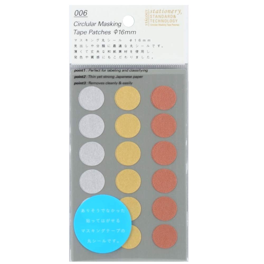 Nitoms S2237 Stalogy Masking Round Sticker, 0.6 inches (16 mm), Prize