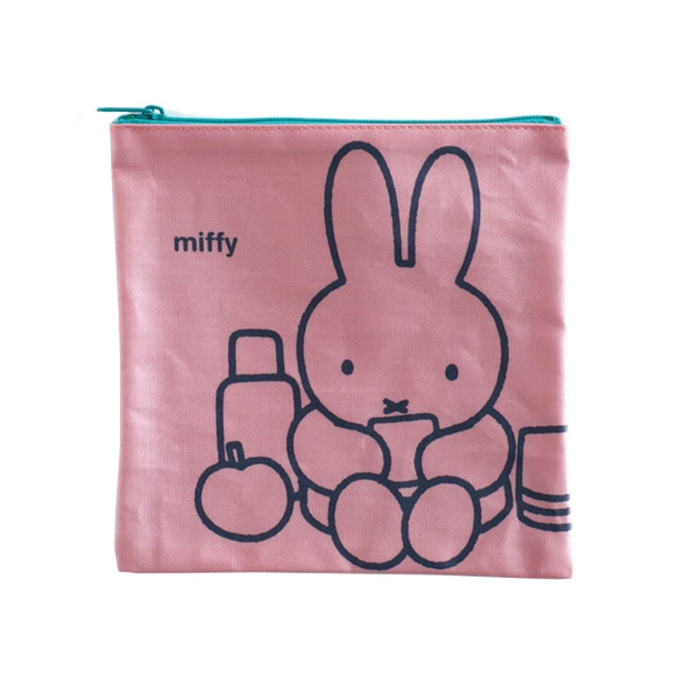 Miffy BM-217 Square Pouch, W 7.1 x H 7.1 inches (18 x 18 cm), Pink