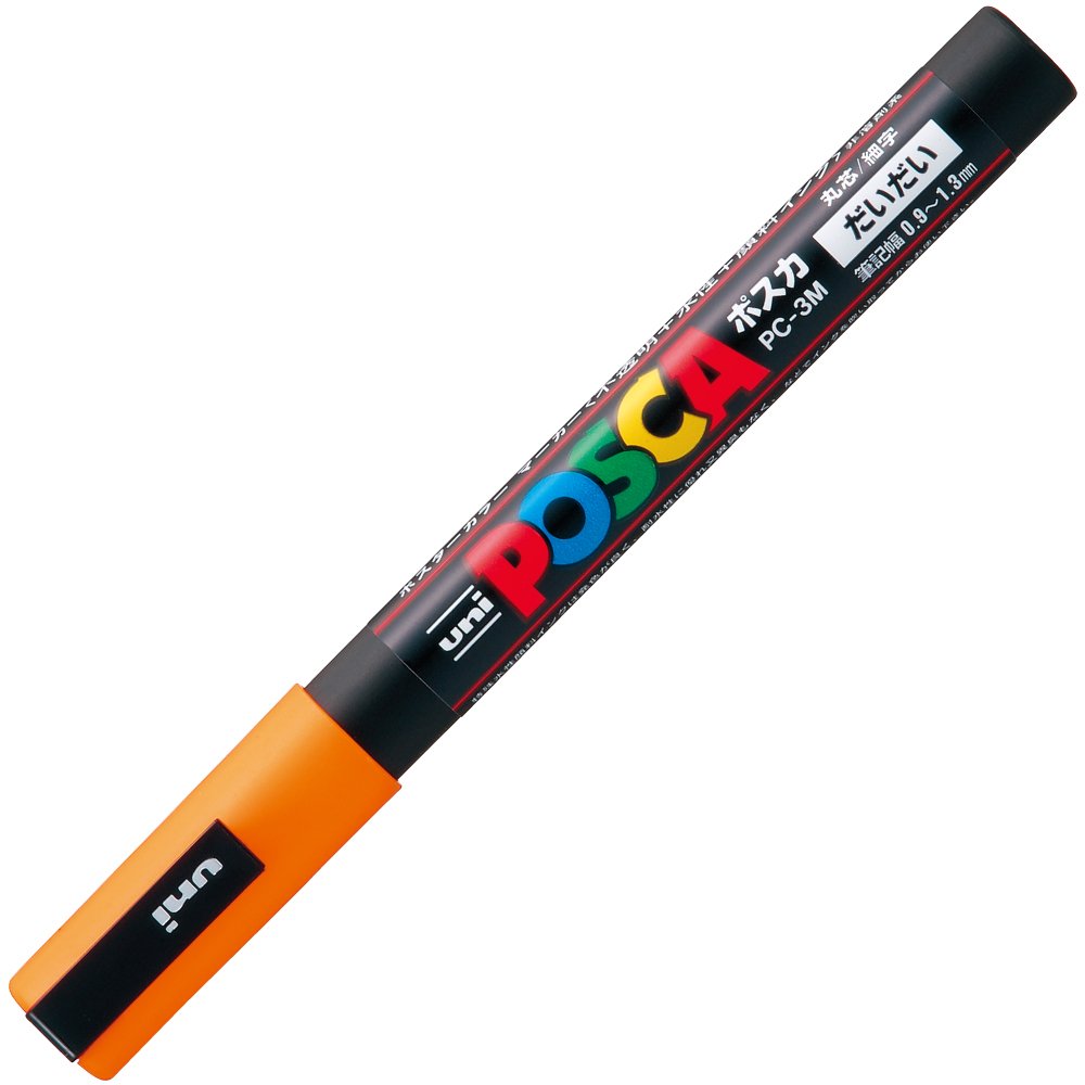 Mitsubishi Pencil, Posca, Fine Point, Round Point, PC3M.4, Orange, 10 Pens